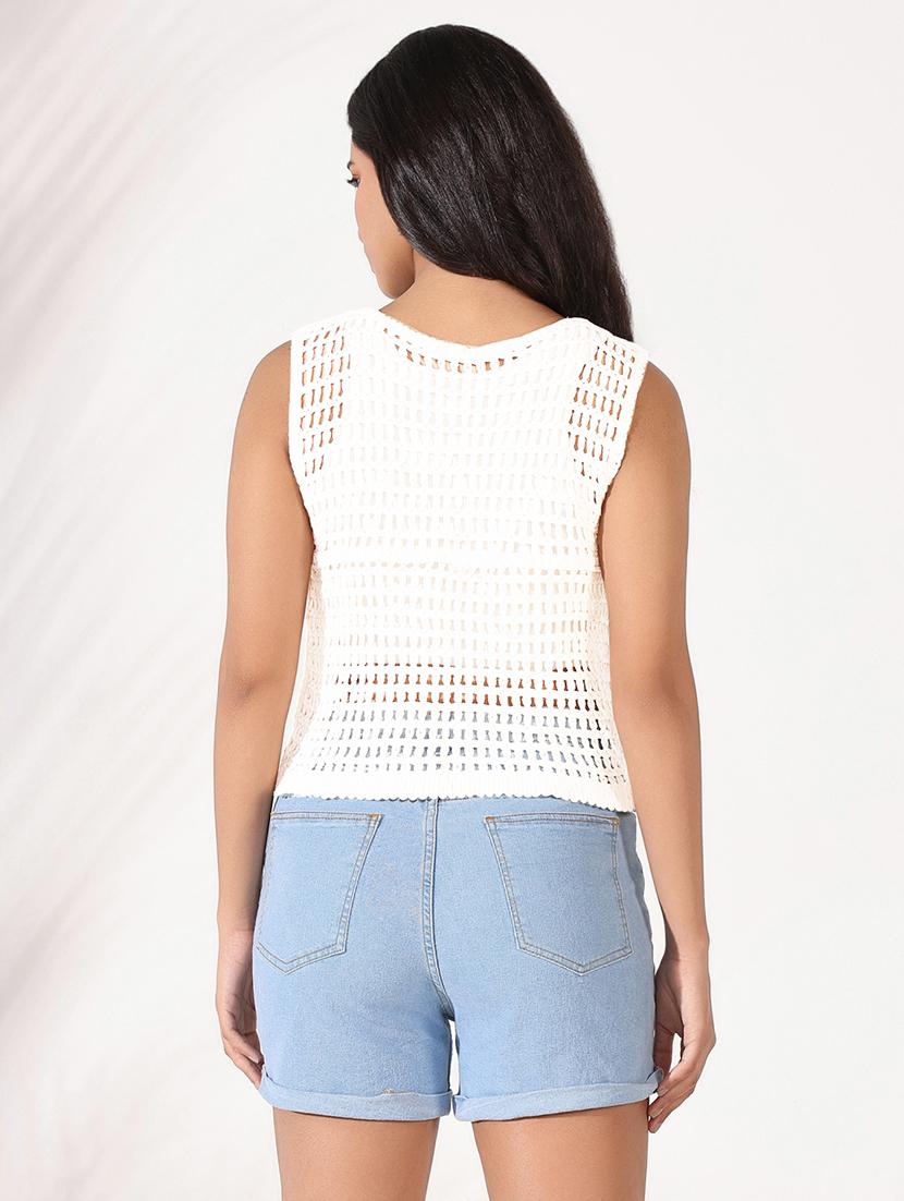 white acrylic sleeveless top - 21721681 - Standard Image - 3
