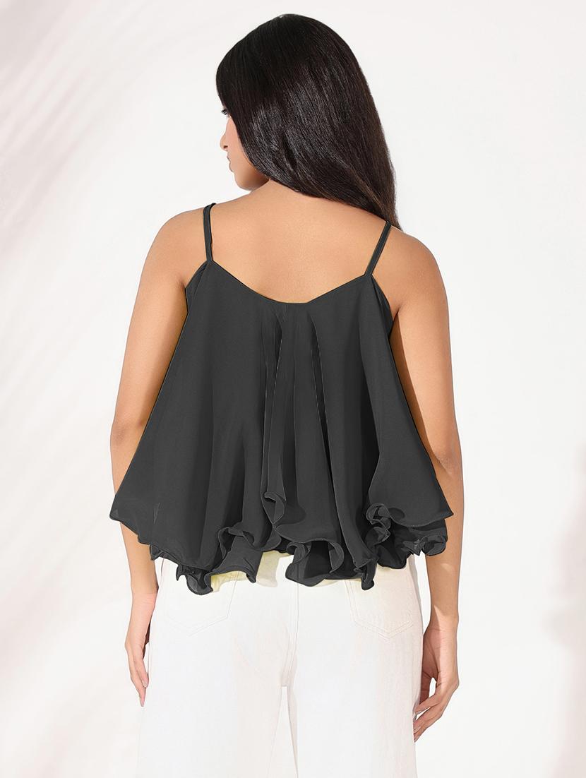 women solid shoulder strap neck regular top - 21721682 - Standard Image - 3