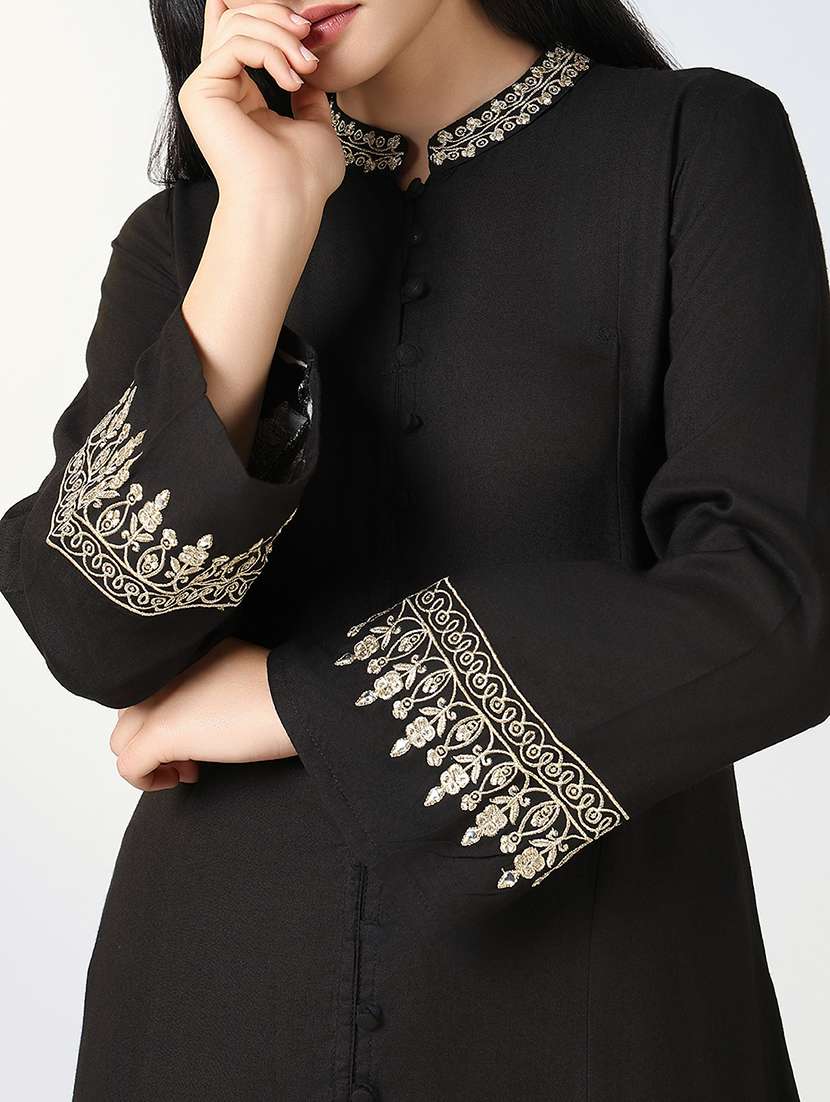 women black long sleeve kurta pant with dupatta set  - 21721716 -  Standard Image - 5