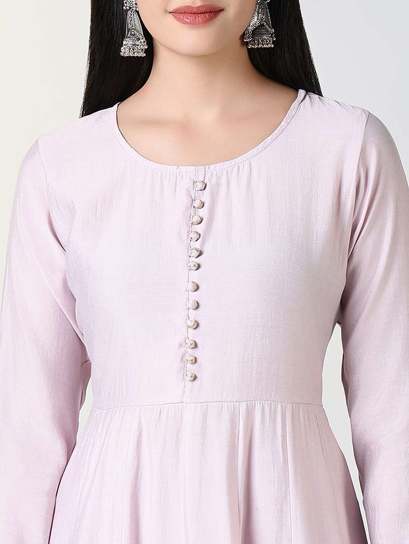 women solid long sleeve kurta palazzo with dupatta set  - 21721719 -  Standard Image - 5