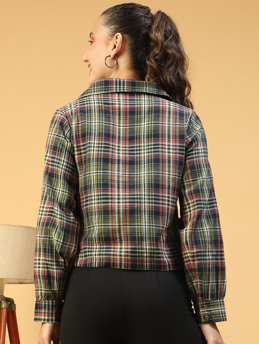 women checkered long sleeve shirt - 21721738 - Standard Image - 3