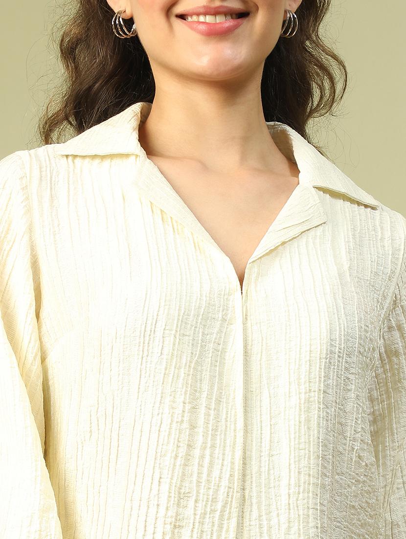 women long sleeves solid regular shirt - 21721739 - Standard Image - 5