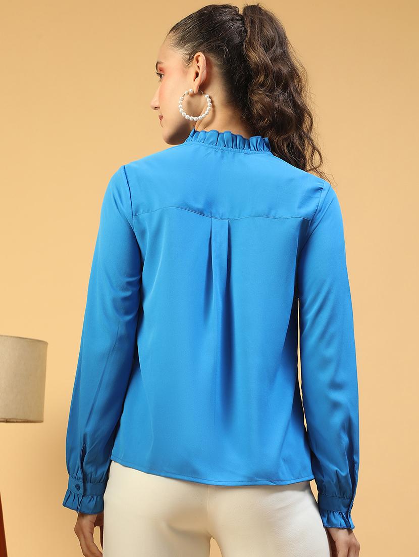 women long sleeves solid regular shirt - 21721742 - Standard Image - 3