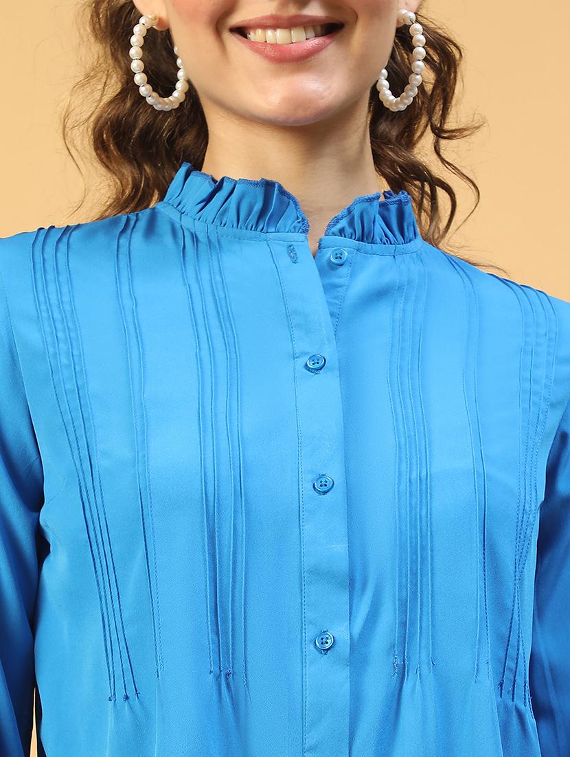 women long sleeves solid regular shirt - 21721742 - Standard Image - 5