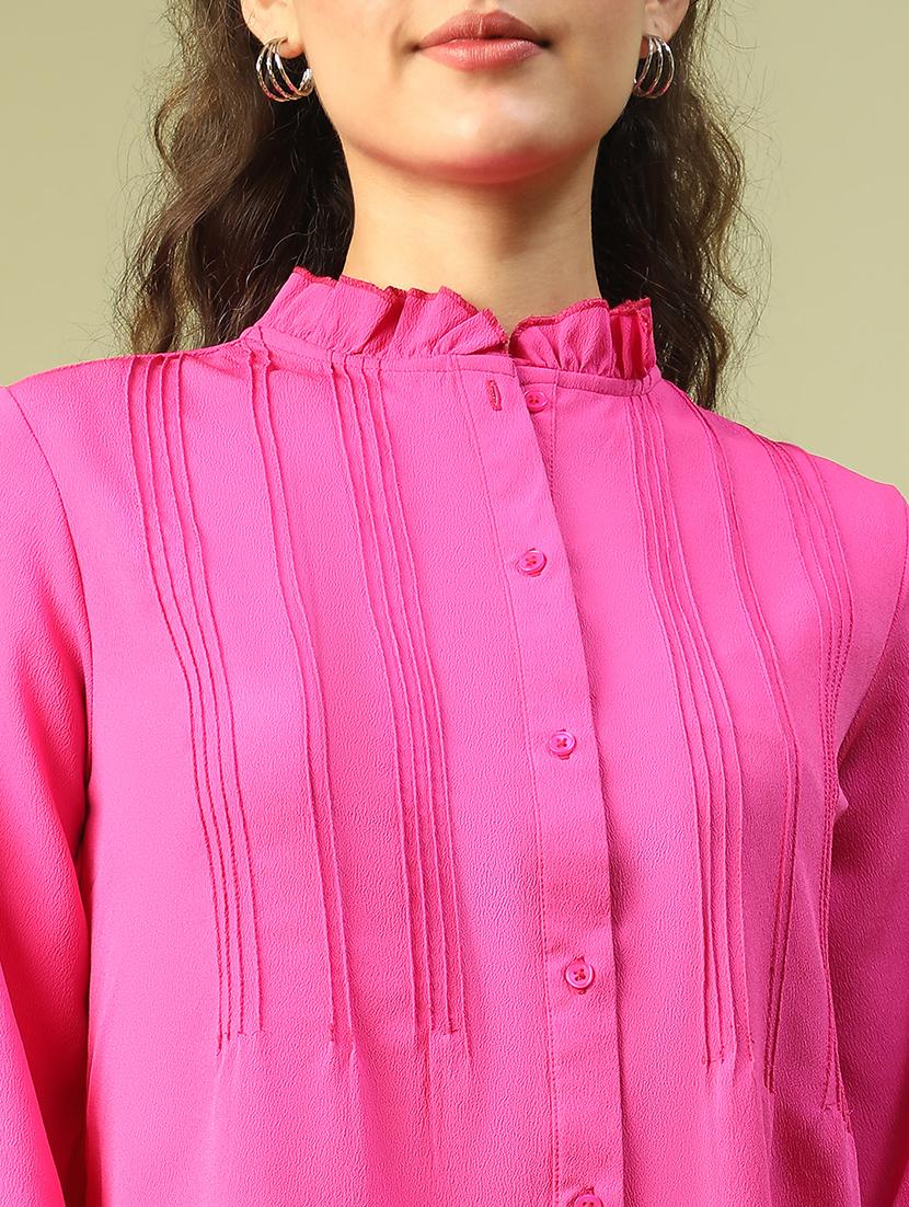 women solid long sleeve shirt - 21721743 - Standard Image - 5