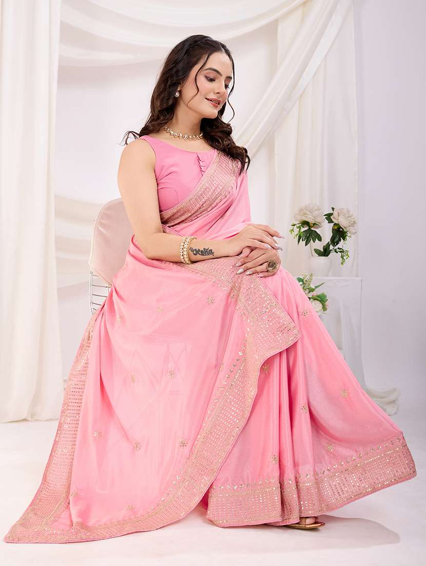 women embroidery bordered saree with blouse - 21721801 - Standard Image - 3