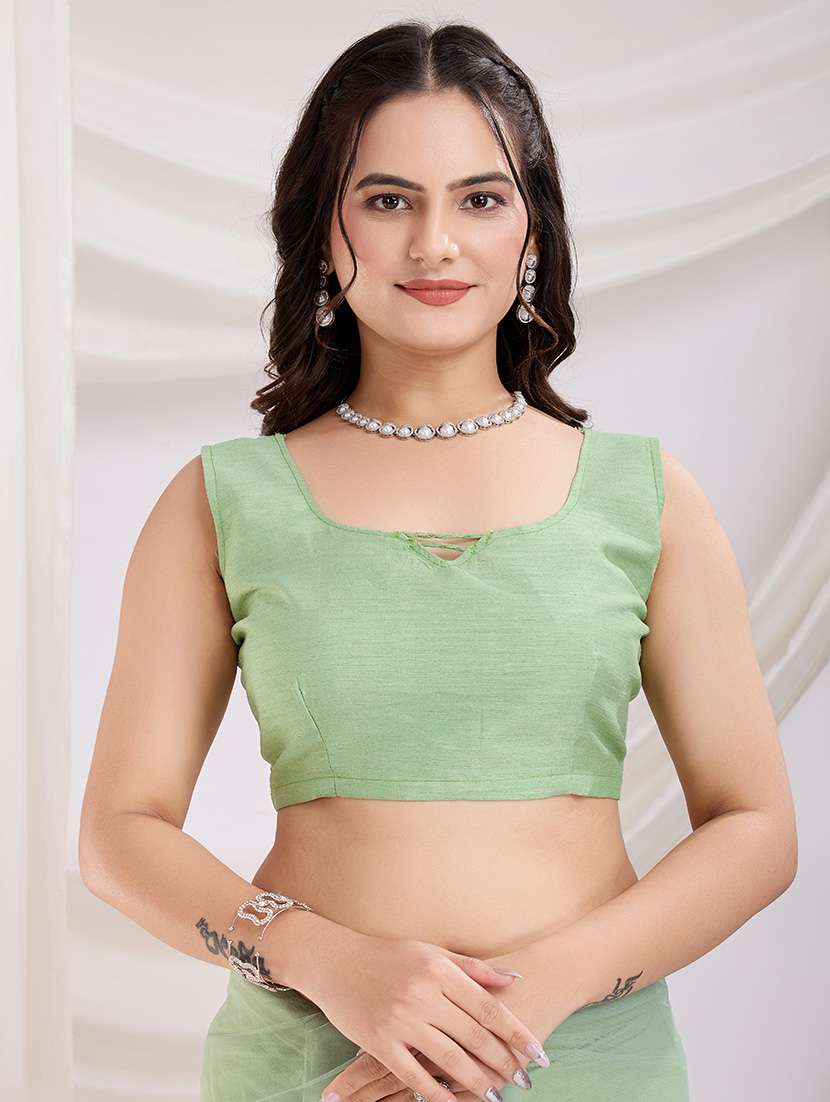 women green embroidered saree with blouse - 21721823 -  Standard Image - 5