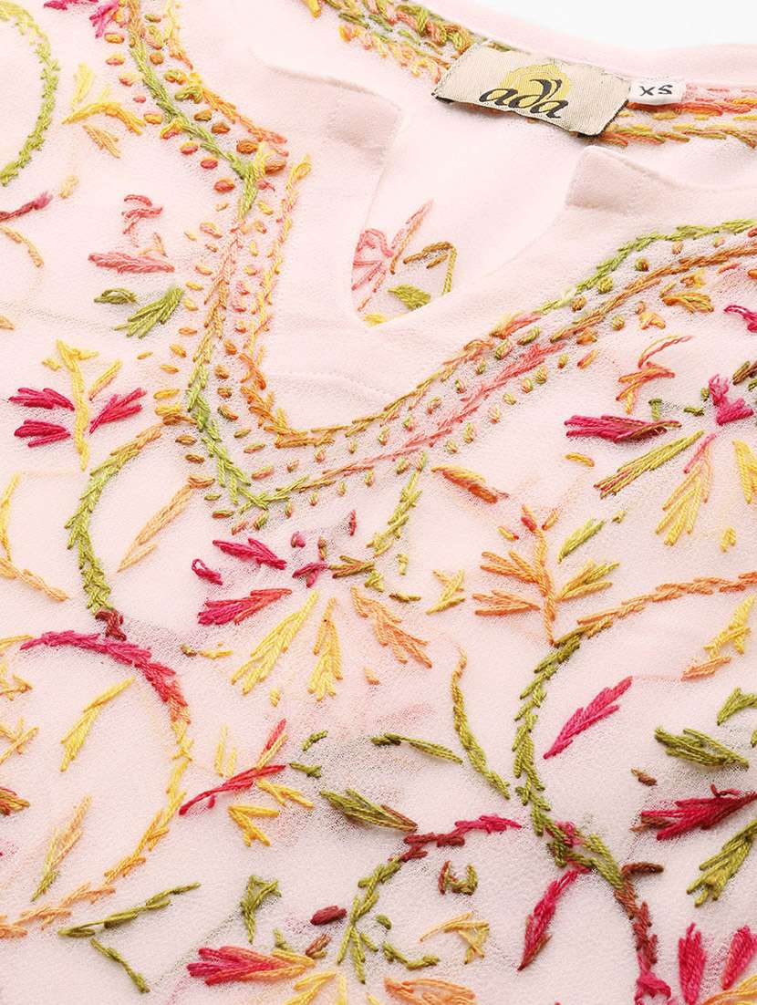 women chikankari long sleeve straight kurta - 21721873 -  Standard Image - 5