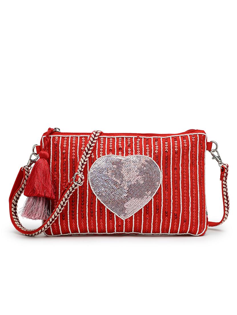 women red sequined sling bag - 21721919 - Standard Image - 3
