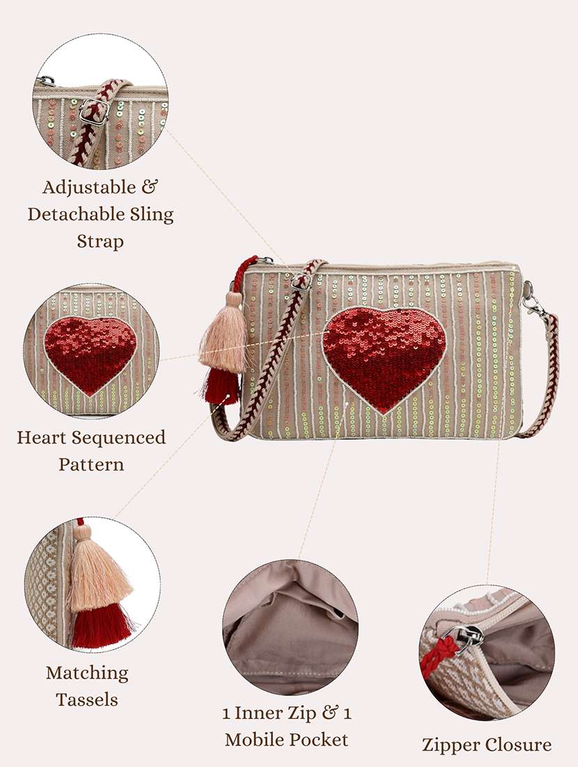 women white sequined sling bag - 21721920 -  Standard Image - 5