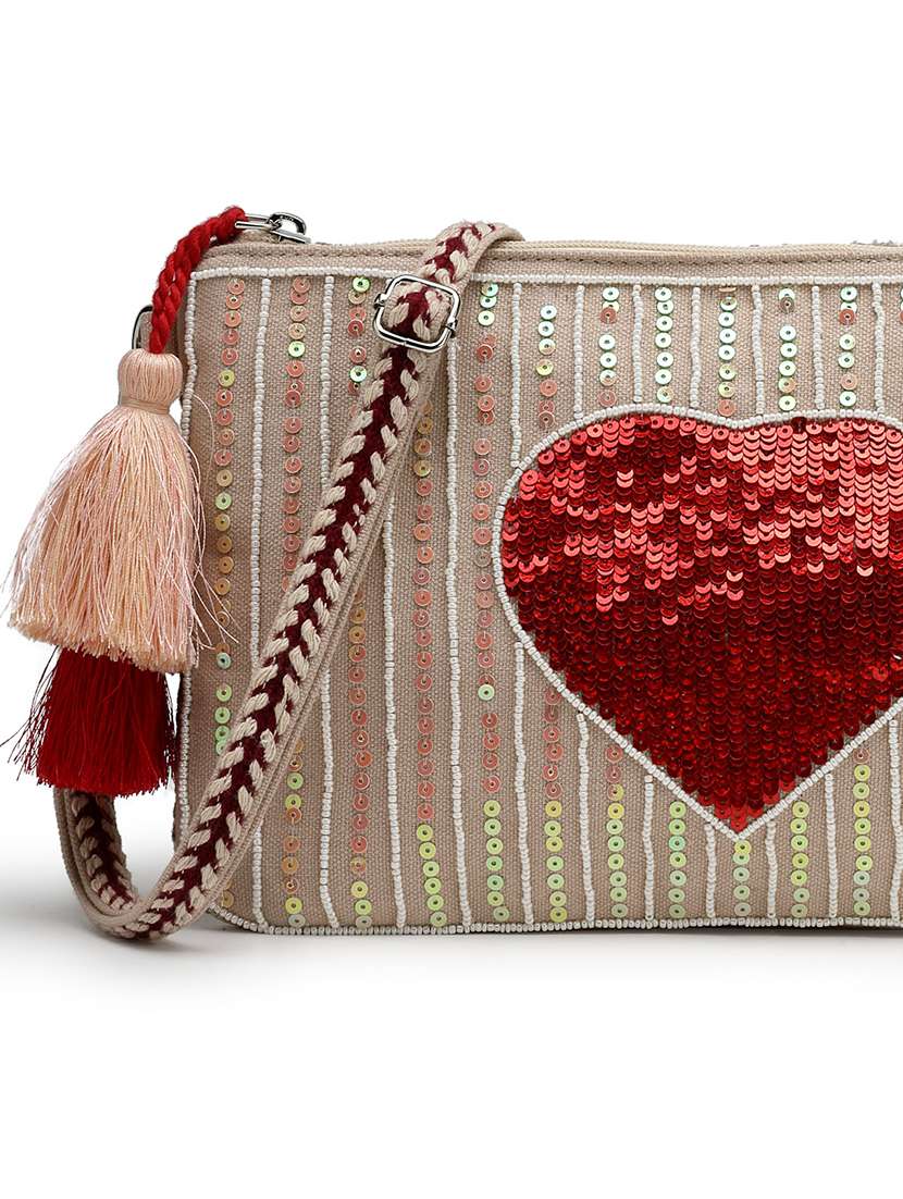 women white sequined sling bag - 21721920 -  Standard Image - 8