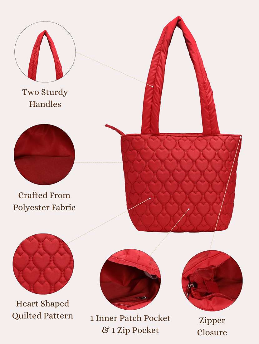 women red solid quilted handbag - 21721929 -  Standard Image - 5