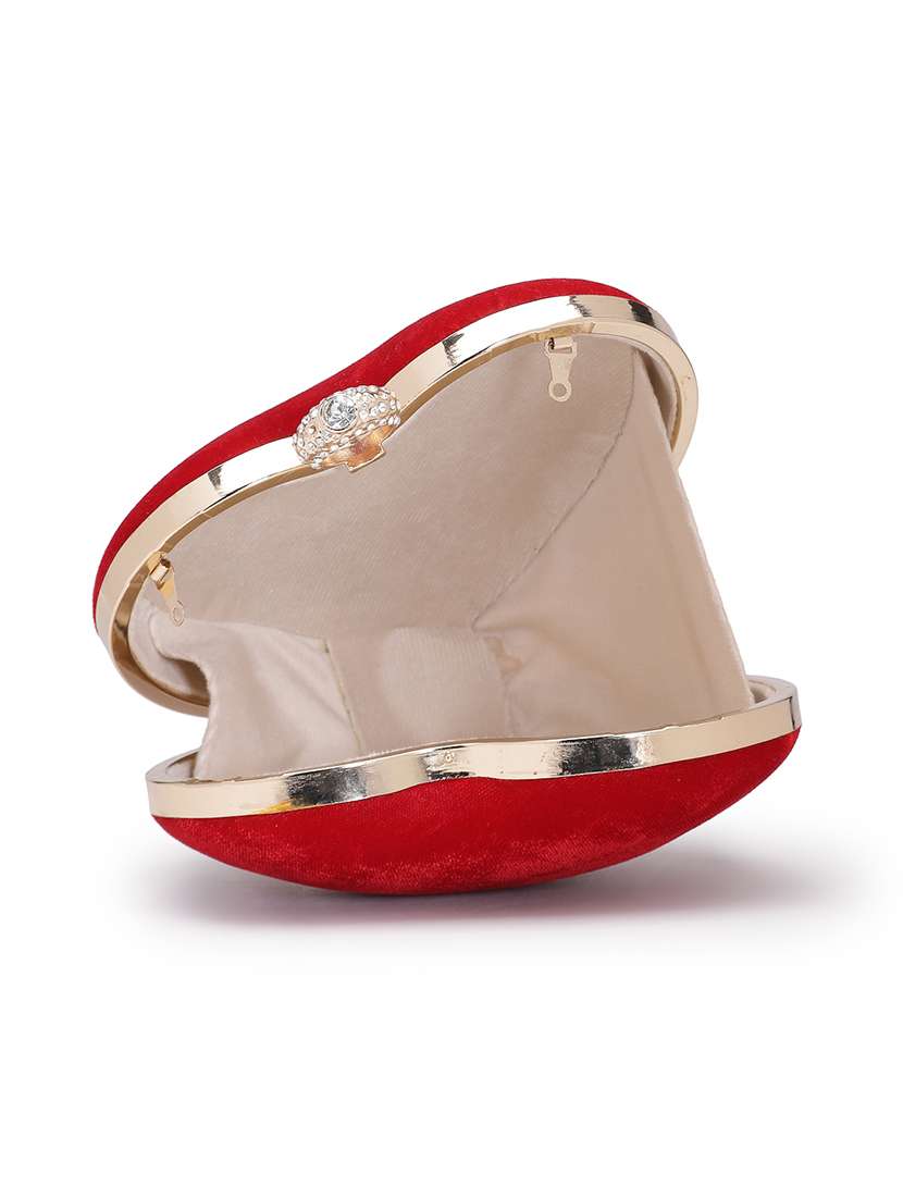Women Solid Heart Shape Clutch
