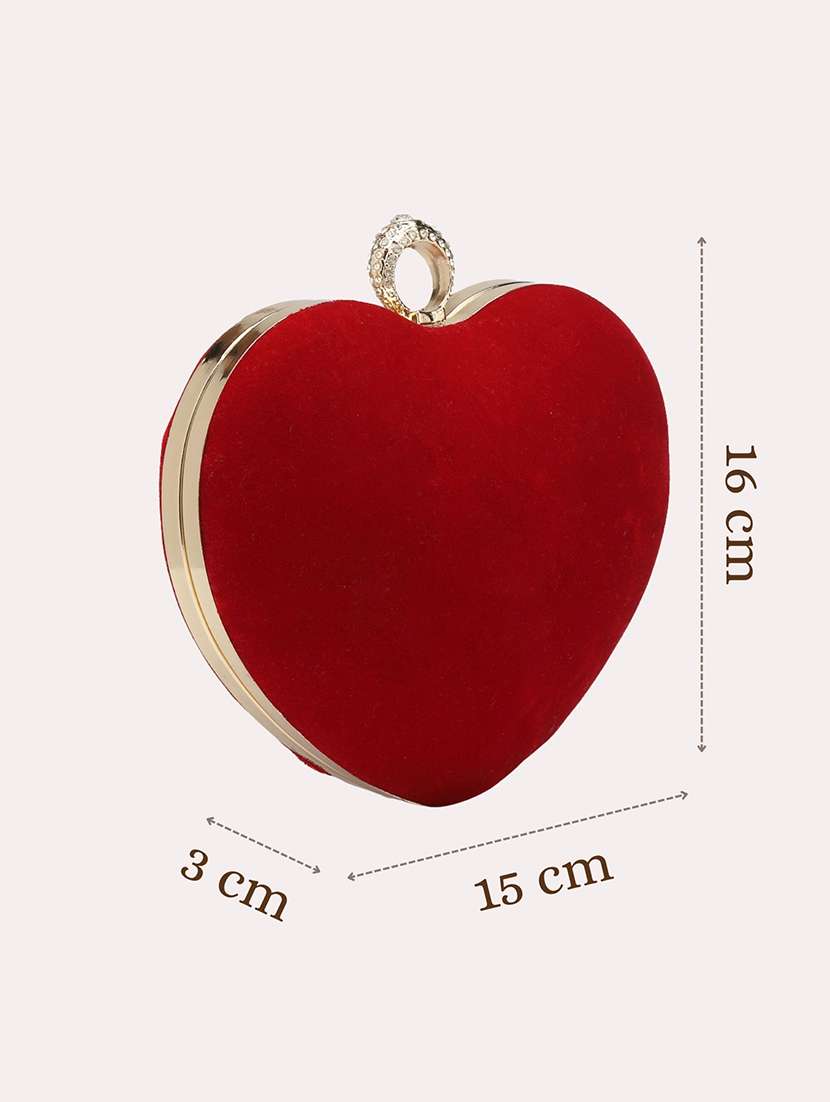 women solid heart shape clutch - 21721936 -  Standard Image - 3