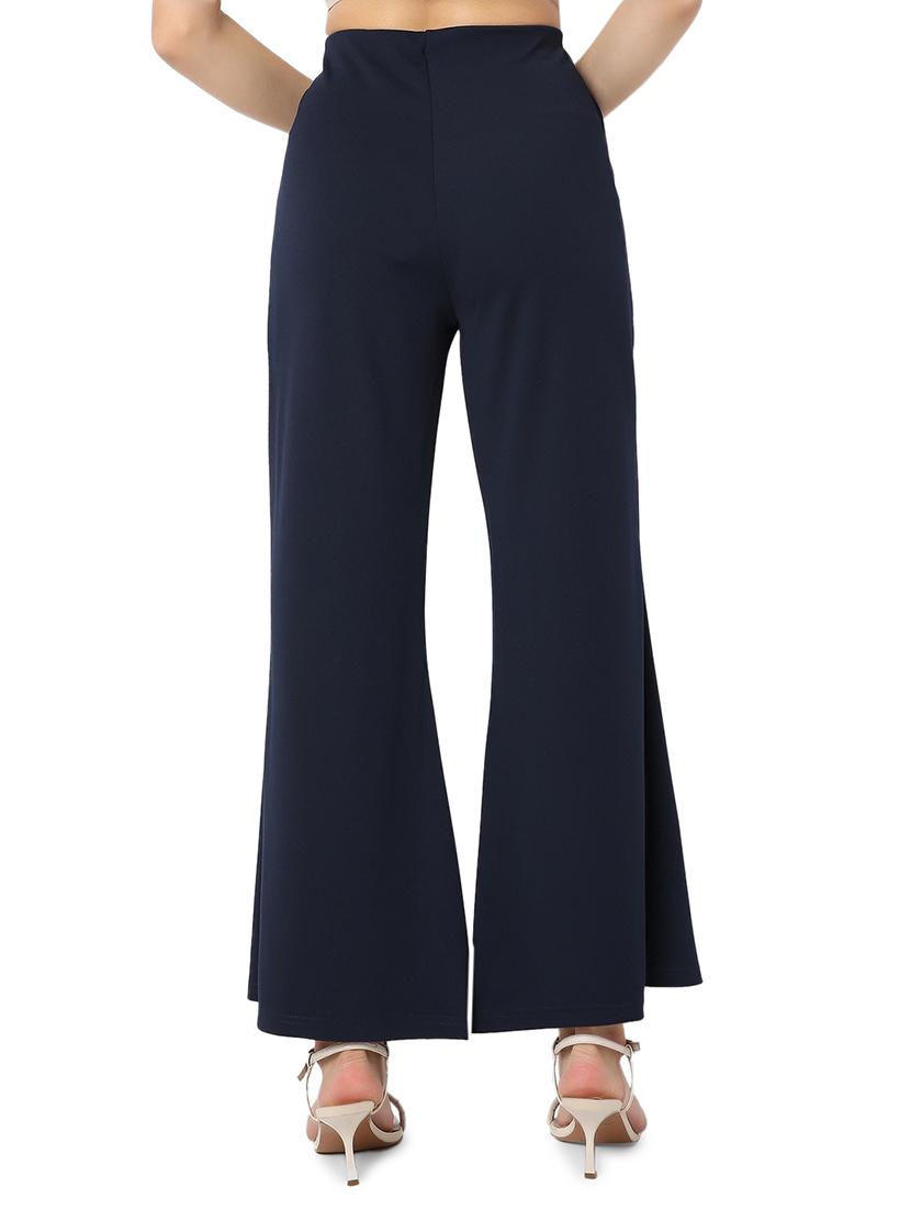 women solid high rise bootcut trouser - 21721941 - Standard Image - 3