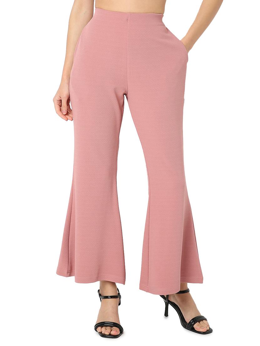 women solid high rise bootcut trouser - 21721943 -  Zoom Image - 0