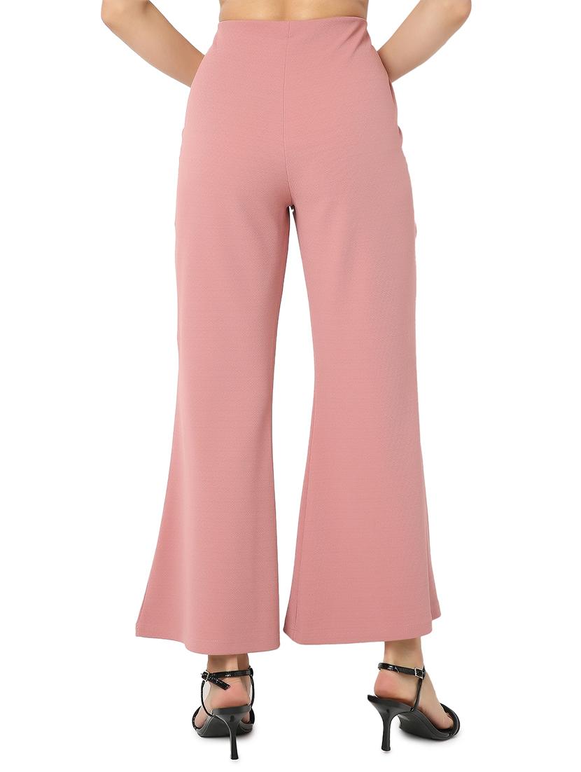 women solid high rise bootcut trouser - 21721943 - Standard Image - 3