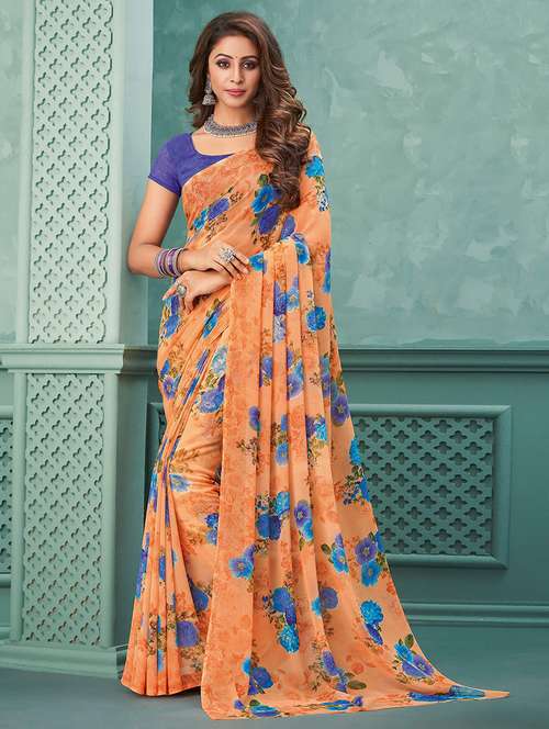 women floral printed saree with blouse - 21721946 -  Standard Image - 0
