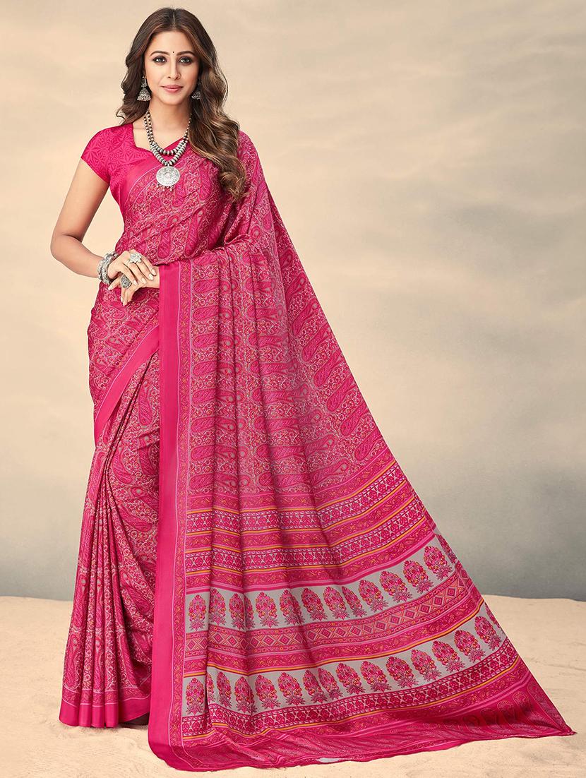 women printed casual wear saree with blouse - 21721949 - Zoom Image - 0
