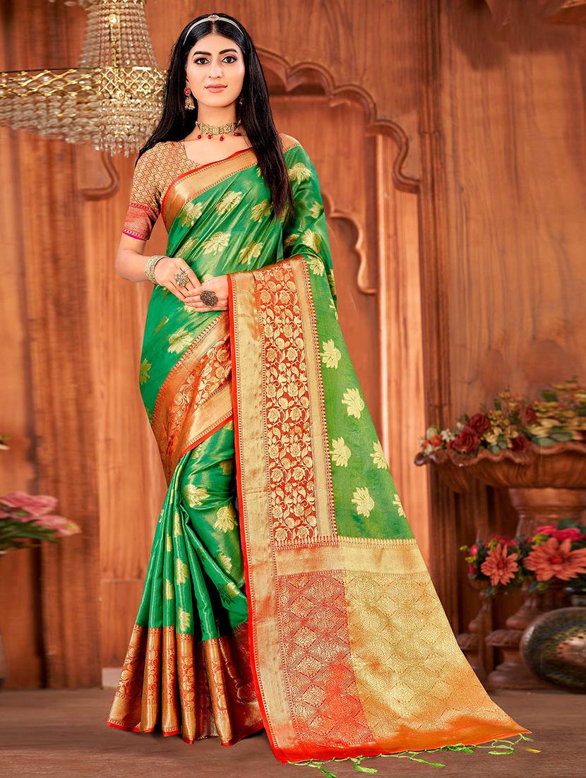women self design banarasi saree with blouse - 21722139 - Zoom Image - 0