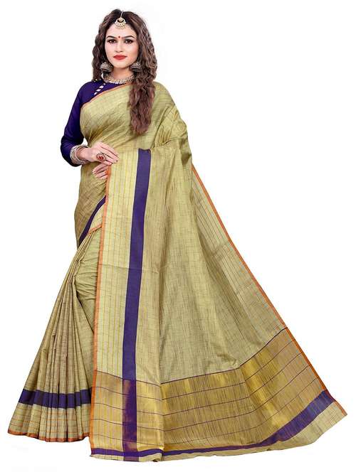 women olive green printed saree with blouse - 21722230 -  Standard Image - 0