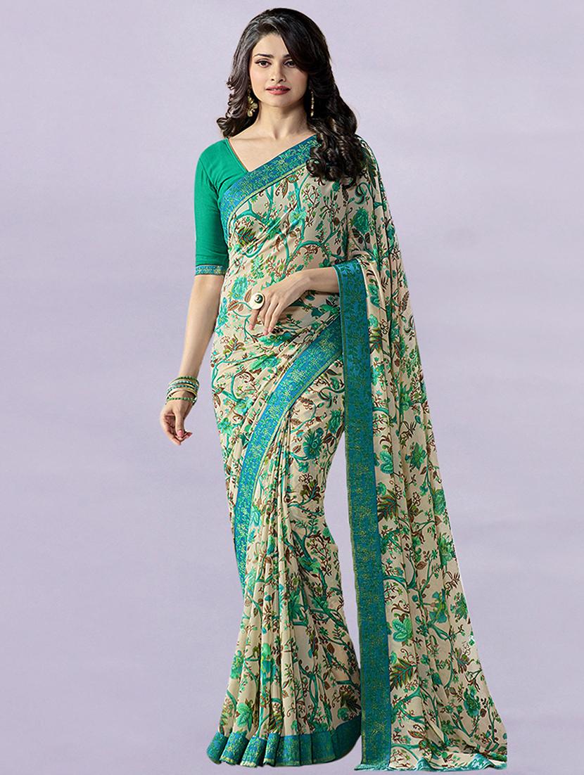 women printed casual wear saree with blouse - 21722257 -  Zoom Image - 0