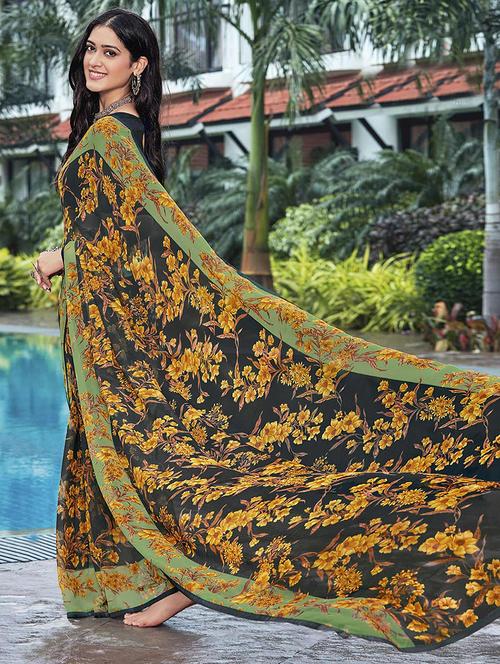 women flaral printed casual wear saree with blouse - 21722311 - Standard Image - 0