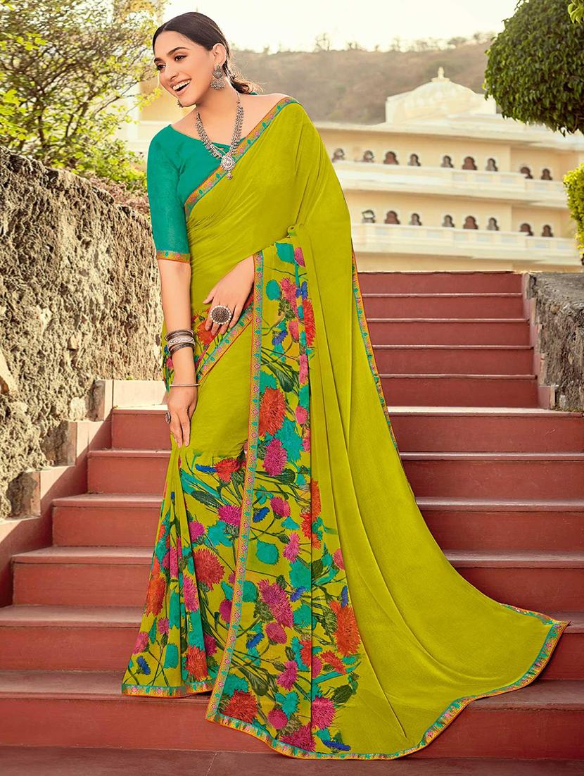 women printed casual wear saree with blouse - 21722313 - Zoom Image - 0