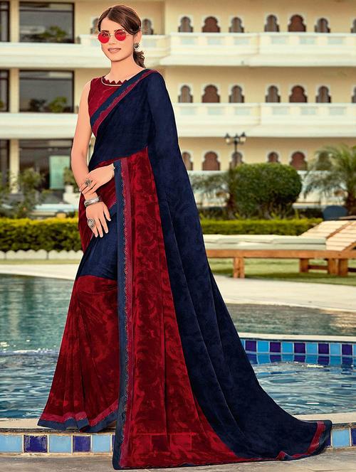 women printed casual wear saree with blouse - 21722315 -  Standard Image - 0