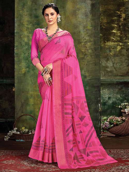 women printed casual wear saree with blouse - 21722591 -  Standard Image - 0