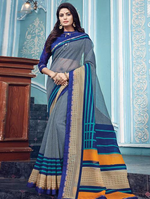 women printed casual wear saree with blouse - 21722614 - Standard Image - 0