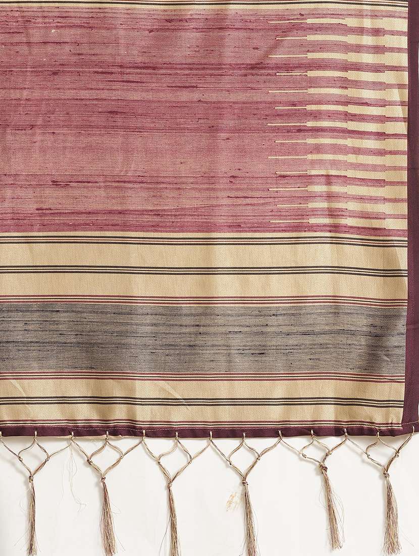 beige bordered handloom saree with blouse - 21722703 -  Standard Image - 3