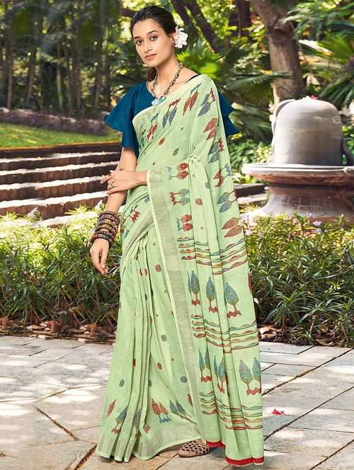 women printed casual wear saree with blouse - 21722867 -  Standard Image - 0