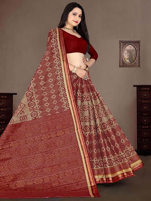 women printed casual wear saree with blouse - 21723048 - Standard Image - 0