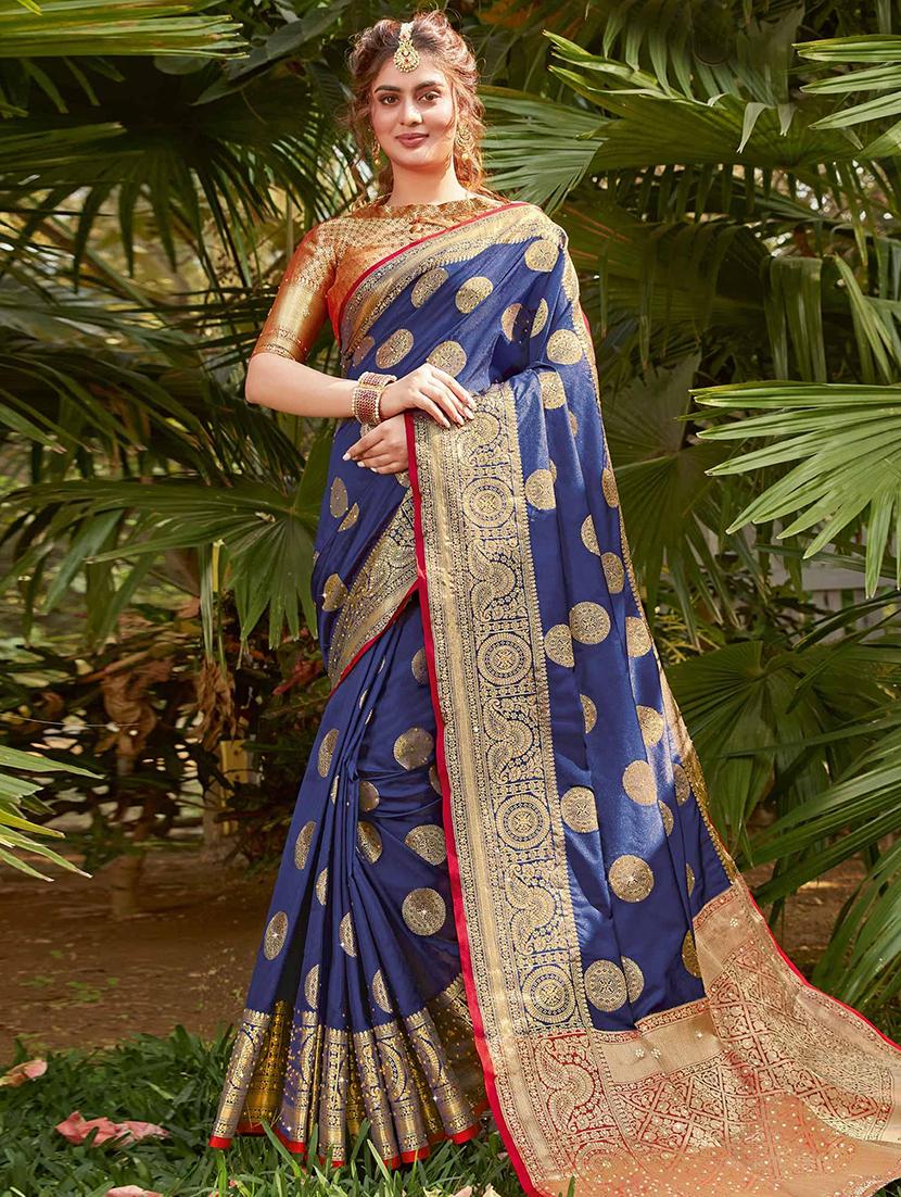 women self design banarasi saree with blouse - 21723114 -  Zoom Image - 0