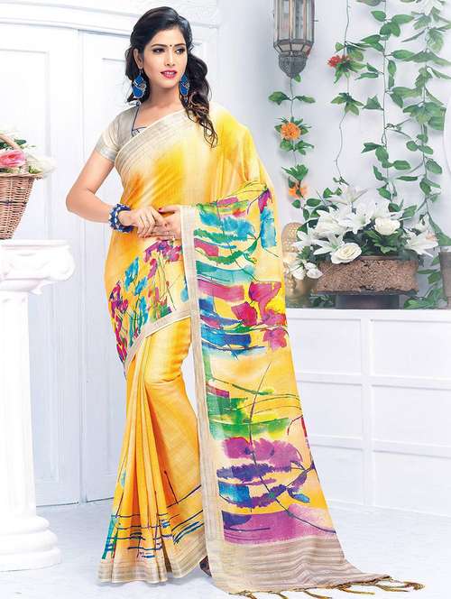 women printed bordered saree with blouse - 21723139 -  Standard Image - 0