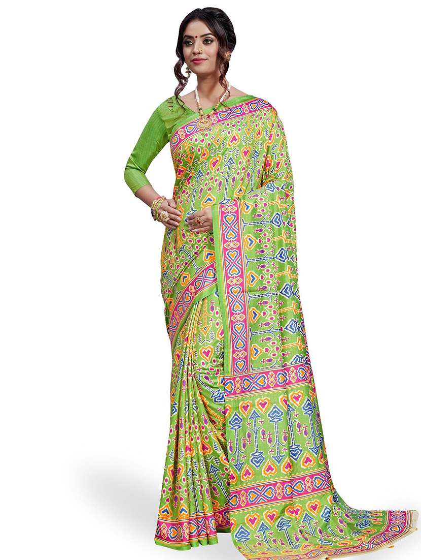 women printed casual wear saree with blouse