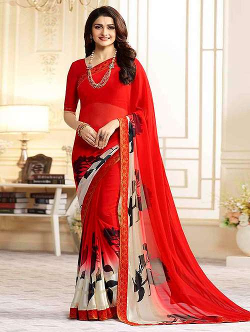 women printed casual wear saree with blouse - 21723213 -  Standard Image - 0