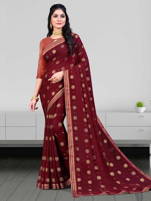 women printed bordered saree with blouse - 21723253 - Standard Image - 0