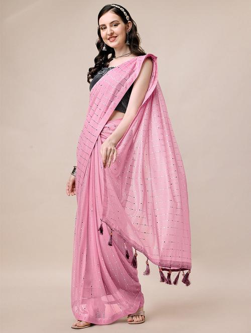 women pink embellished saree with blouse - 21723308 - Standard Image - 0