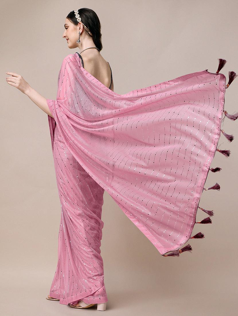 women pink embellished saree with blouse - 21723308 - Standard Image - 3