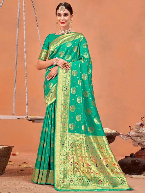 women self design paithani saree with blouse - 21723458 - Standard Image - 0