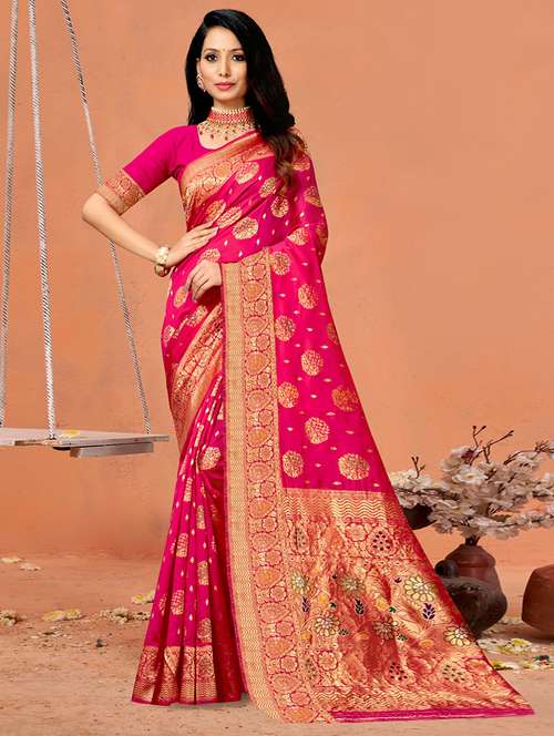 women self design paithani saree with blouse - 21723459 -  Standard Image - 0
