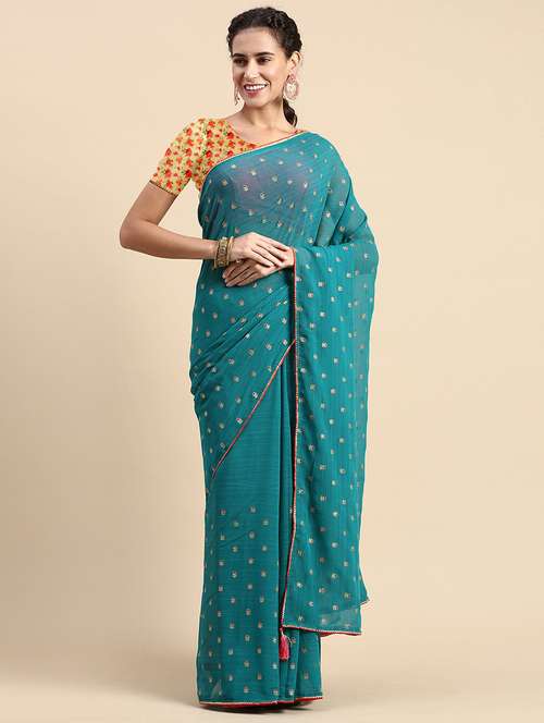 women printed casual wear saree with blouse - 21723500 -  Standard Image - 0