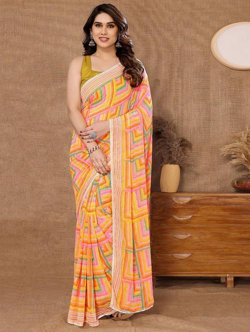 women printed ready to wear saree with blouse - 21723642 -  Standard Image - 0