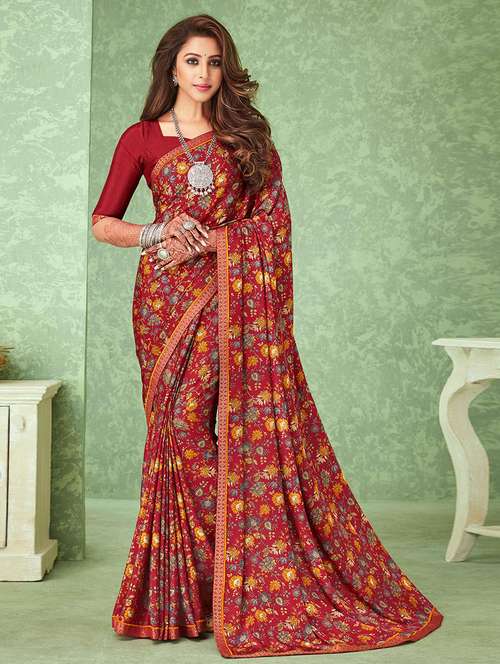 women printed casual wear saree with blouse - 21723758 -  Standard Image - 0