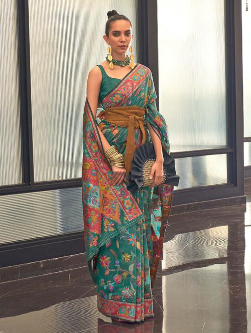 women printed bordered saree with blouse - 21723836 -  Standard Image - 0