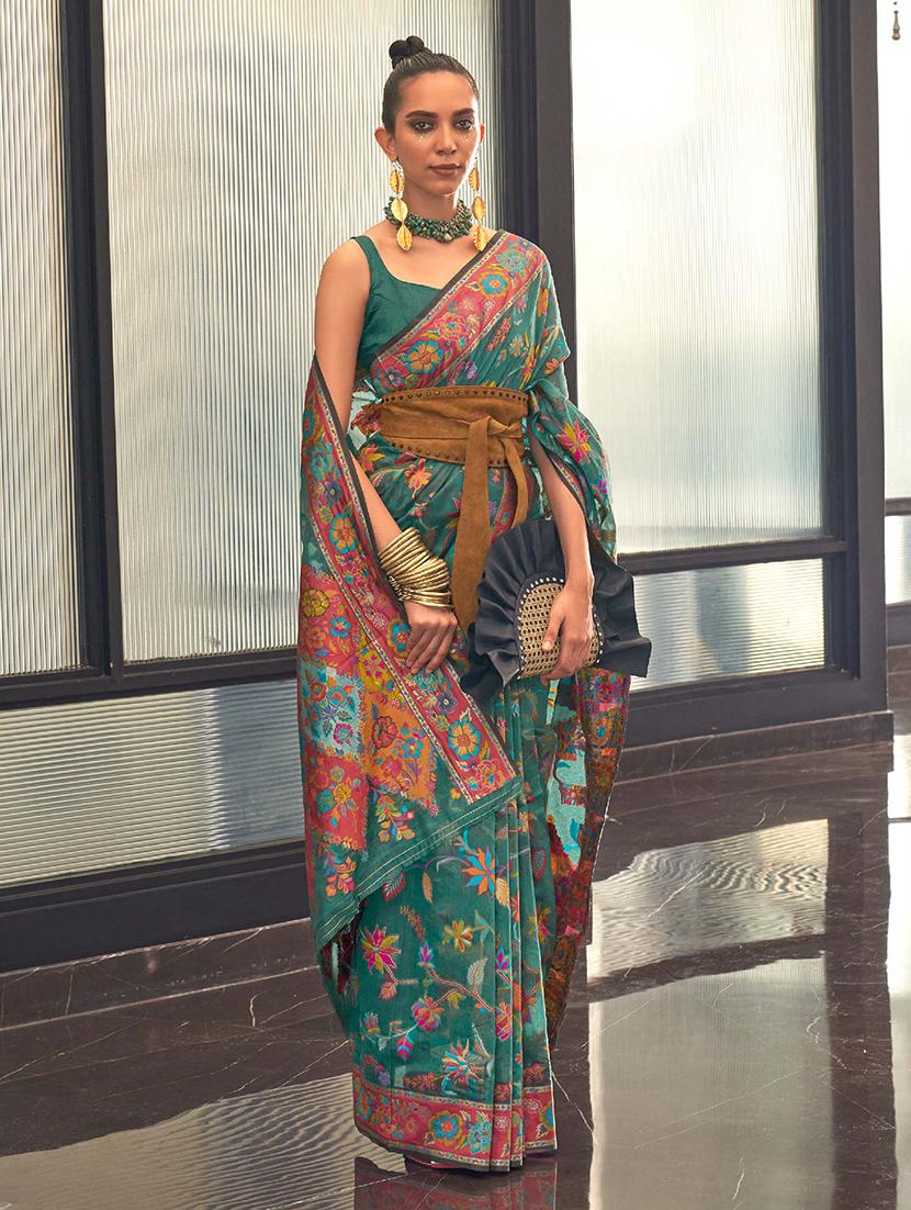 women printed bordered saree with blouse - 21723836 -  Zoom Image - 0