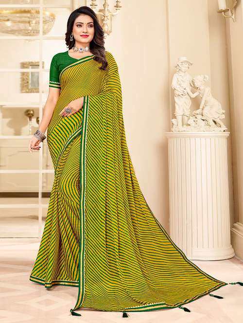 women leheriya printed bordered saree with blouse - 21723873 -  Standard Image - 0