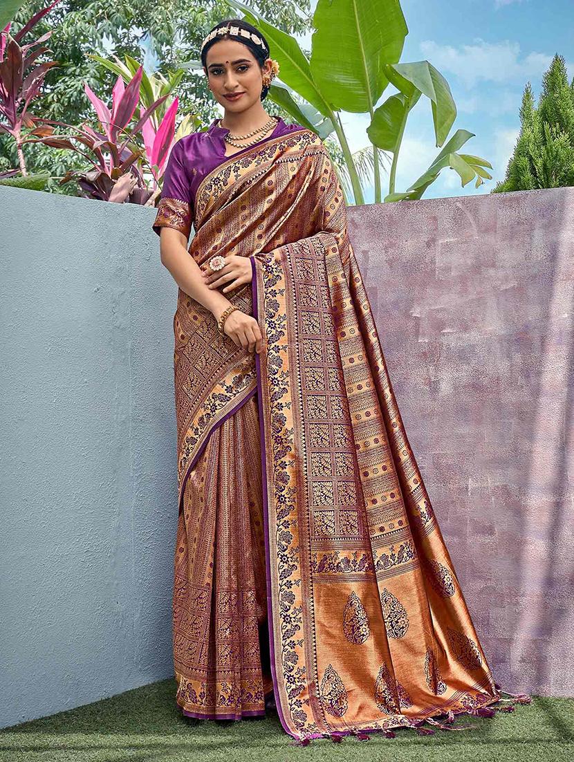 women self design banarasi saree with blouse - 21723921 - Zoom Image - 0